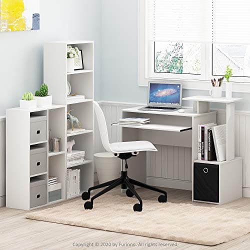 Furinno Luder 5-Tier White Bookcase & Storage