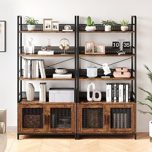 GAOMON Rustic Brown 70.87" Tall Bookshelf with 4 Tiers for Home Office, Bedroom, Living Room