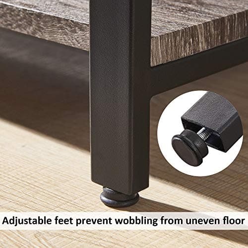 BON AUGURE Dark Gray Oak 4 Tier Bookshelf for Living Room & Office