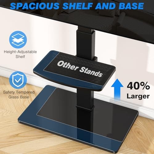 Rfiver Swivel TV Stand with Height Adjustment & Cable Management for 32-70 inch TVs Up to 110lbs