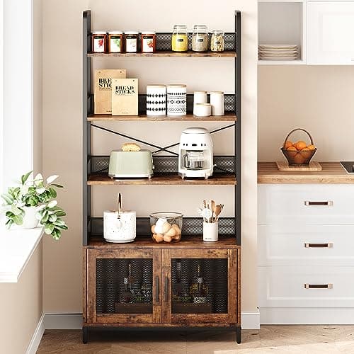 GAOMON Rustic Brown 70.87" Tall Bookshelf with 4 Tiers for Home Office, Bedroom, Living Room