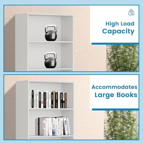 Tall 70.8" White Bookcase, 6-Tier Display Shelf for Living Room, Home Office