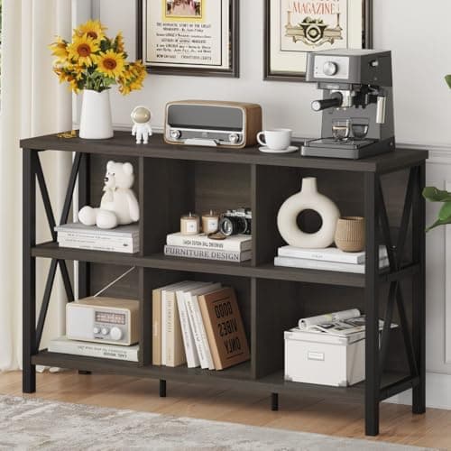 FATORRI 8-Cube Rustic Wood Storage Organizer for Living Room (62 Inch)