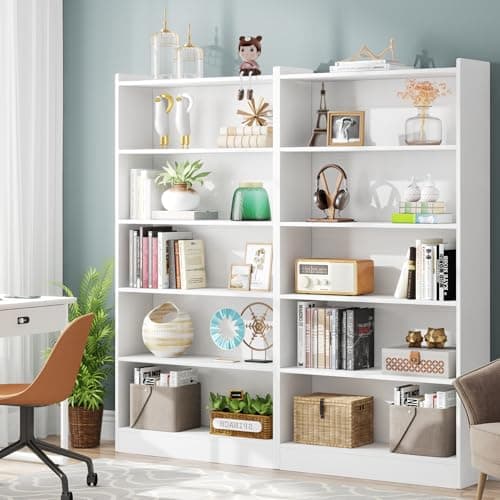 Tribesigns 6-Tier Tall Bookcase, 71" Floor Standing Bookshelf for Home Office, Living Room, Bedroom