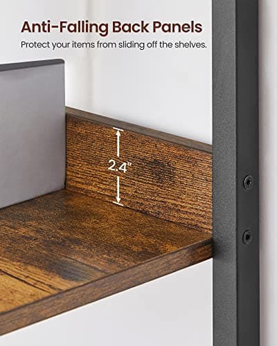 VASAGLE 6-Tier Industrial Bookshelf, Rustic Brown & Black for Living Room, Office ULLS118B01