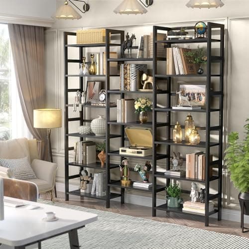 Homykic Black Bamboo 6-Tier 6ft Tall Bookshelf, 17 Open Shelves for Home Office, Bedroom, Living Room