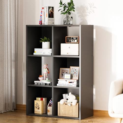 COMHOMA 6 Wood Cube Storage Organizer for Home Office and Bedroom 
| White Cube Storage Bookshelf with Removable Back Panels for Living Room 
| FSC Certified 11In Cube Storage Shelf for Multi-Use Spaces Vertical or Horizontal