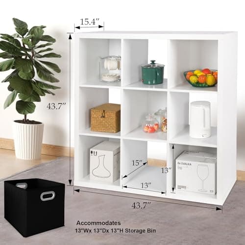 PACHIRA US 9 Inch Cube Storage Shelf, White Finishes