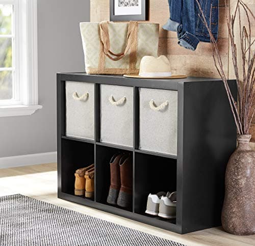 Better Homes & Gardens Weathered Bookshelf Storage Cabinet (White 4-Cube, Solid Black 6-Cube)