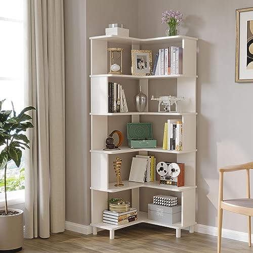 Wooden Brown Corner Cube Bookshelf, Multi-Layer Display for Small Spaces