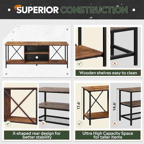 55 Industrial TV Console for Living Room and Bedroom
