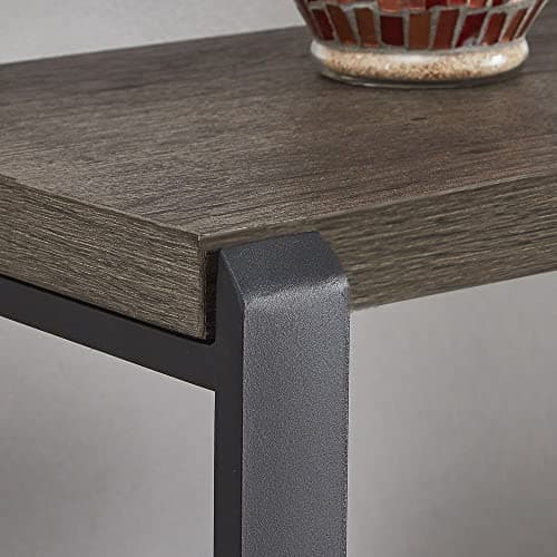Excefur Vintage 3-Tier Grey Wood and Metal Bookshelf