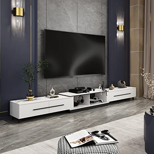 AIEGLE Extendable TV Console - 95"-134" Stretch, Black