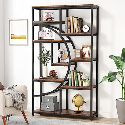 Tribesigns Industrial 5 Tier Tall Freestanding Bookshelf with Open Storage for Living Room and Bedroom