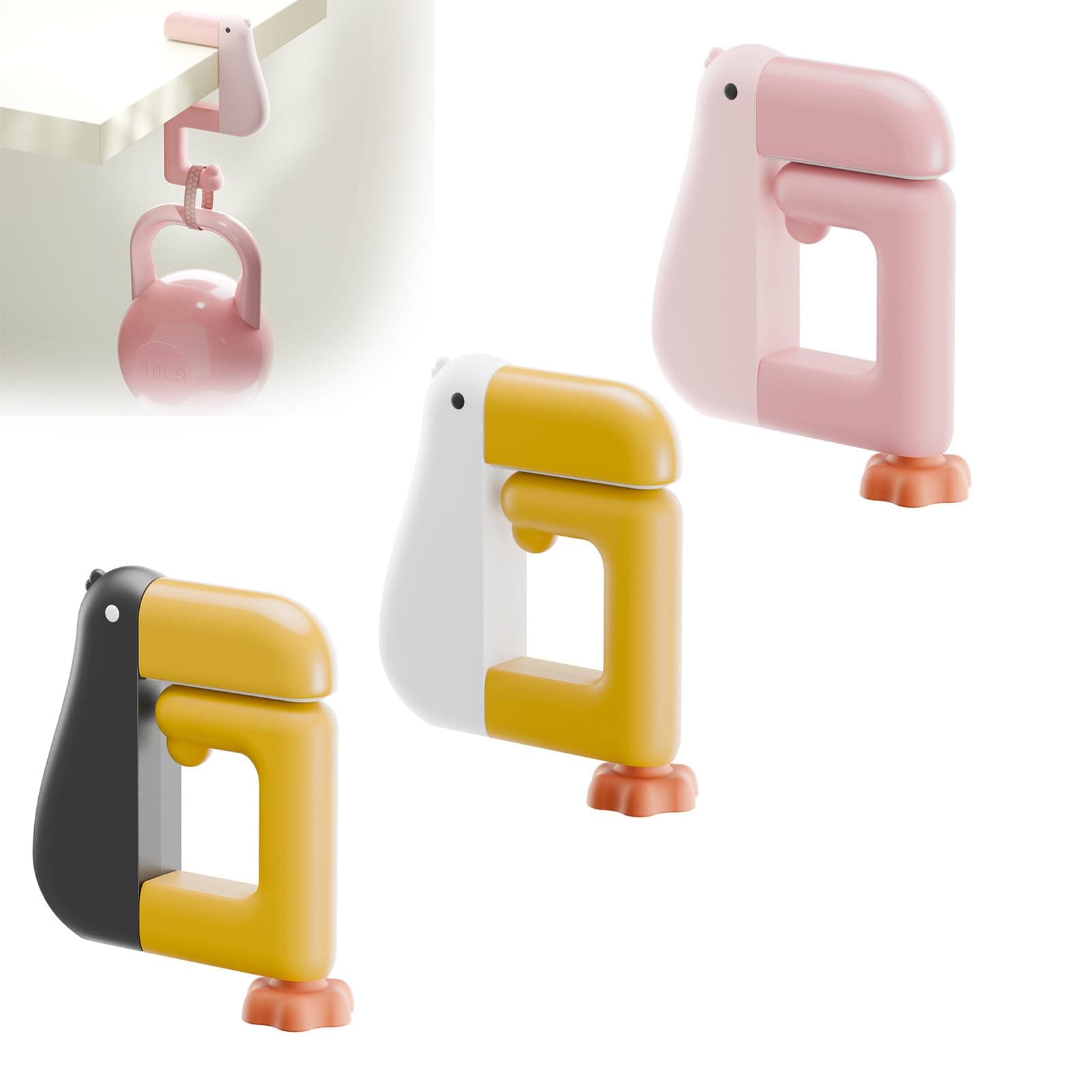 Duck-Shaped Portion Non-Slip Desk Hanger & Organizer for School/Office Purse Storage