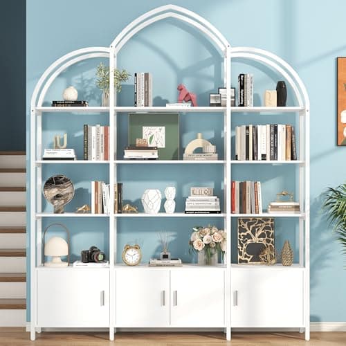 Semoic 3-Tier Industrial Wood Bookshelf, Brown Metal Frame, Living Room & Study Storage Organizer