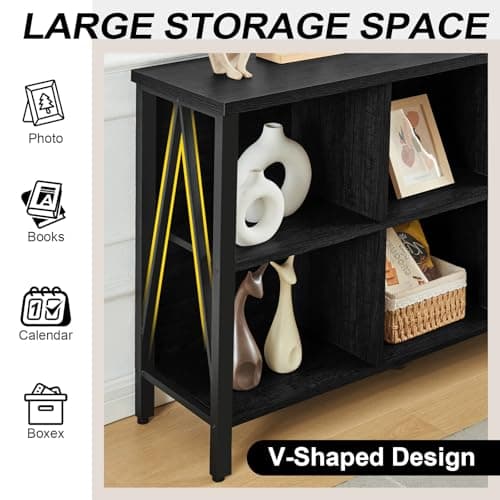 HOMISSUE Rustic Black Cube Storage Organizer Shelf for Living Room and Office  
HOMISSUE Industrial Style Wide Cube Bookshelf with 6 Cubes for Home Organization  
HOMISSUE Black 3-Tier Cubby Bookcase with 6 Cubes for Living Room and Office Organizati