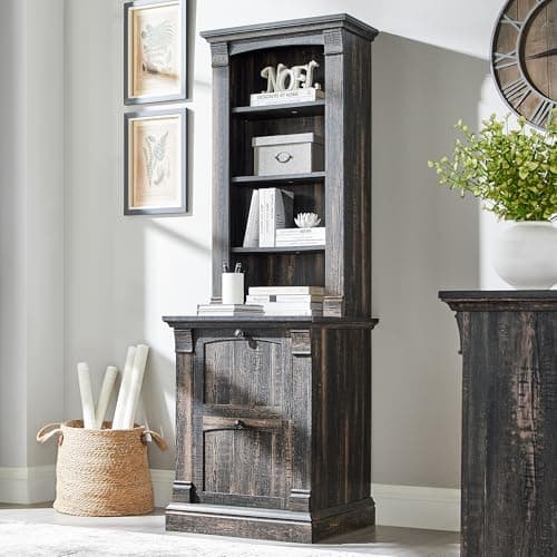 OKD Antique White 72" Tall 4-Tier Storage Bookcase