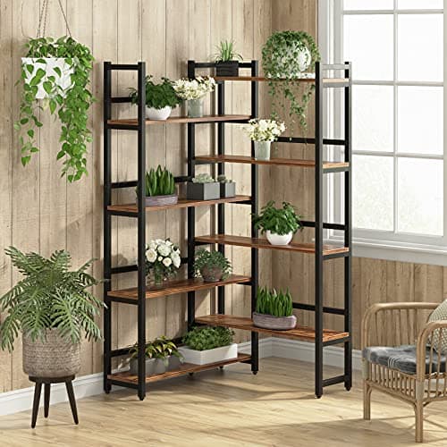 Tribesigns 8-Tier Metal Industrial Corner Bookshelf for Home Office Storage