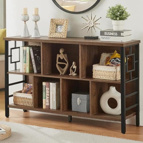 3-Tier Rustic Cube Bookshelf for Home and Office, Grey