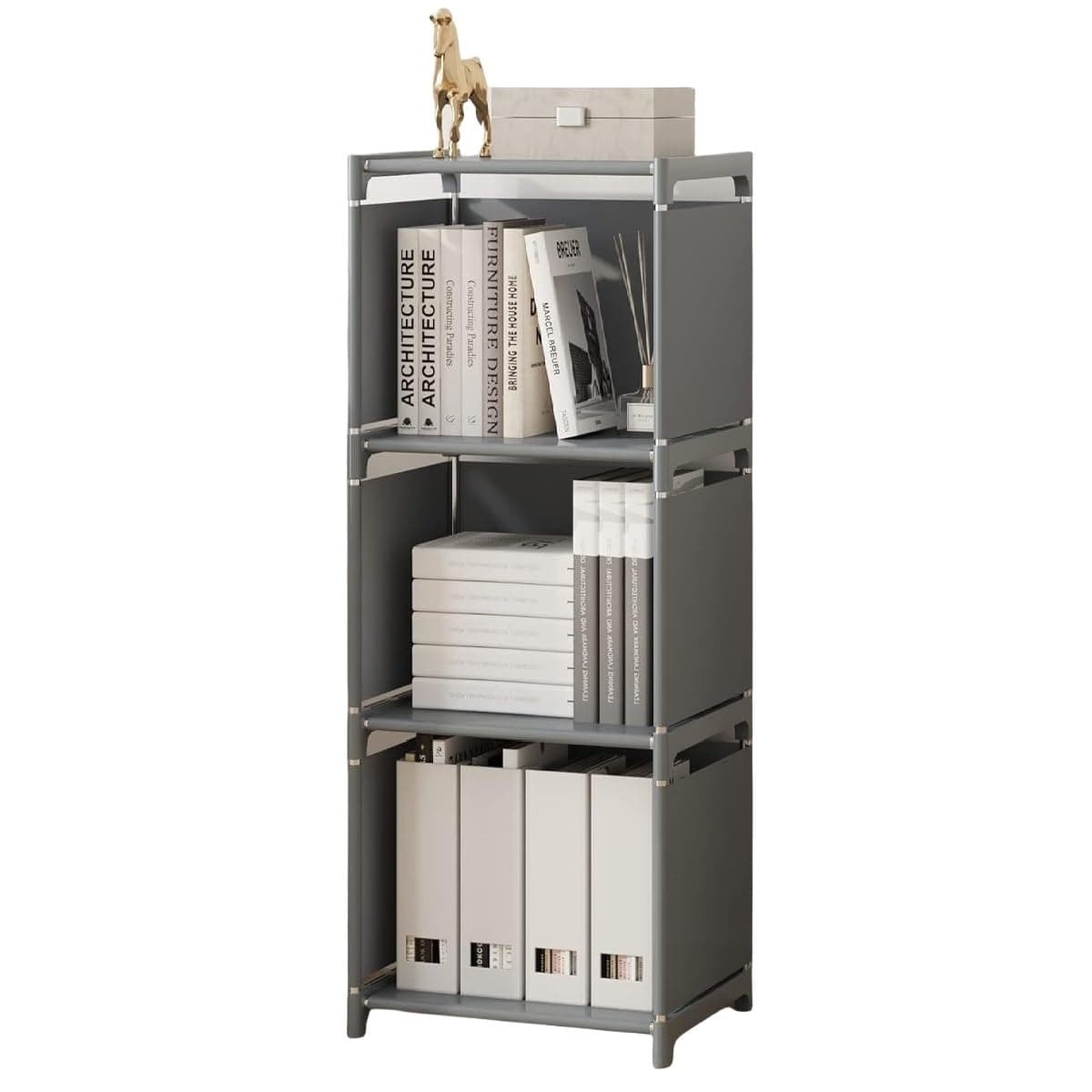RIIPOO 4-Layer Storage Bookcase for Small Spaces | Versatile Bedroom Closet Organizer