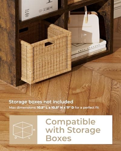 GTPLAYER 6-Cube Storage Organizer Shelf for Closet and Bedroom - Rustic Brown
| Stackable 2x3 Design 11" Bin Storage Organizer - Partial Back Panels, Rustic Brown
| Vertical or Horizontal Use 11" Bin Storage Organizer - GTPLAYER 6-Cube Shelf, Rustic