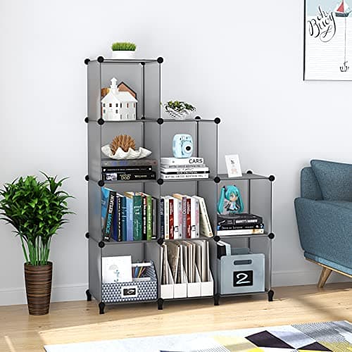 Wolizom 9-Cube Grey Closet Storage Organizer, Portable DIY Shelving for Bedroom & Office
