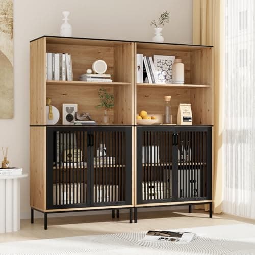 TUSY Modern 3-Tier Bookcase with 6 Drawers & 5-Tier Shelves for Home Office