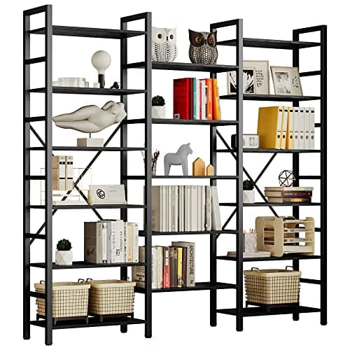 IRONCK 6-Tier Industrial Style Bookshelf for Living Room and Office