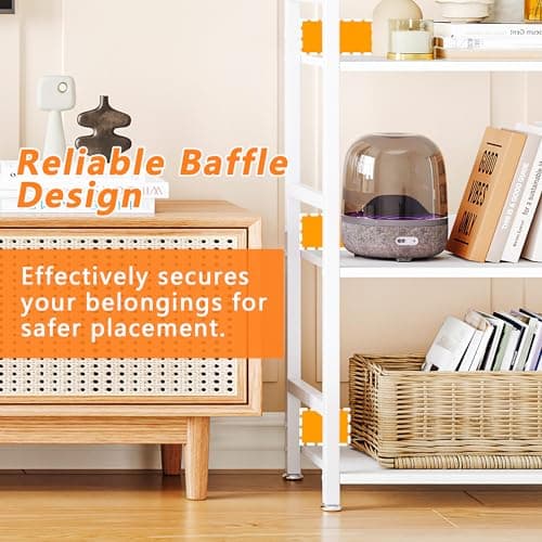 Rustic White 3-Tier Bookshelf, 100 lb Capacity, Small Space Storage