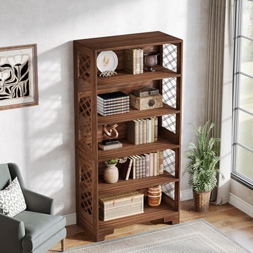 Tribesigns 6-Tier Vintage Tall Bookcase for Home Office Living Room