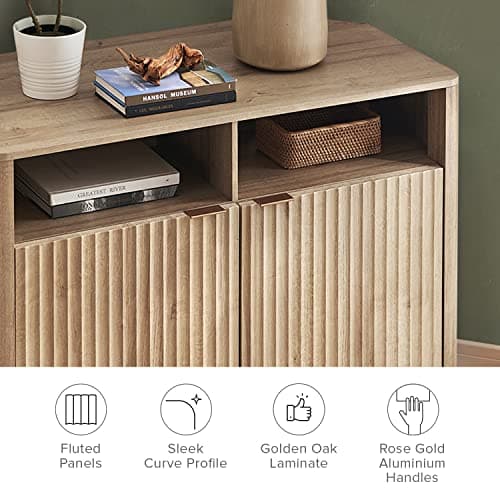 Mopio Brooklyn Corner Entertainment Center, Mid Century Modern Buffet