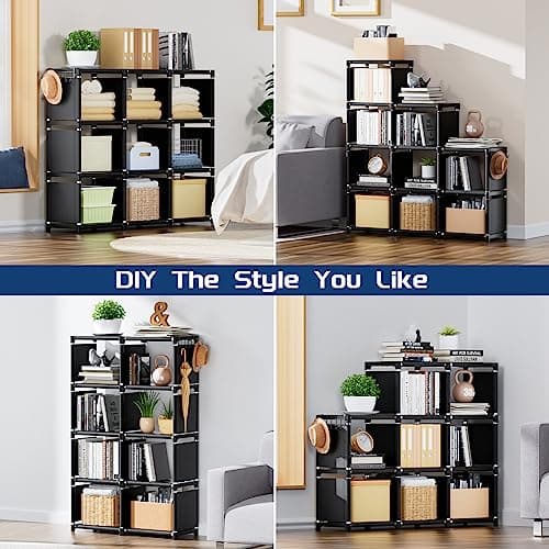 Metal Cube Bookshelf Organizer for Bedroom, Living Room, Office and Closet