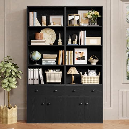 Ironck Vintage Black Tall Storage Cabinet with Drawers & Doors (78.7")