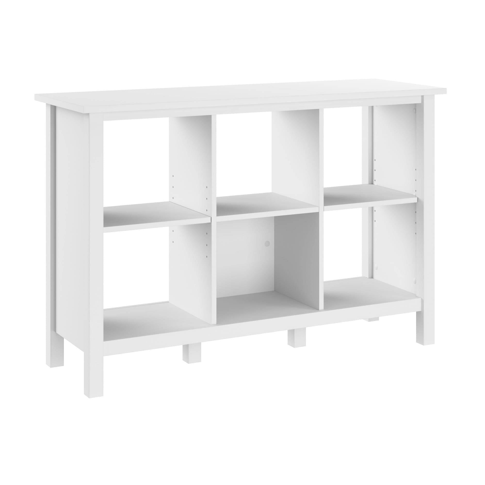 Bush Furniture Broadview 6 Cube Storage Shelving, White Home Office Organizer