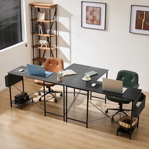 L-Shaped Gaming Desk - 50 Black Computer Table for Home Office and Small Spaces
