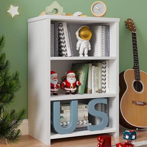 Cherry 3-Tier Bookshelf Storage, Freestanding Cube Organizer for Home Office, Bedroom, Living Room