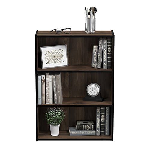 Furinno Pasir 3-Tier Columbia Walnut Open Shelf Bookcase