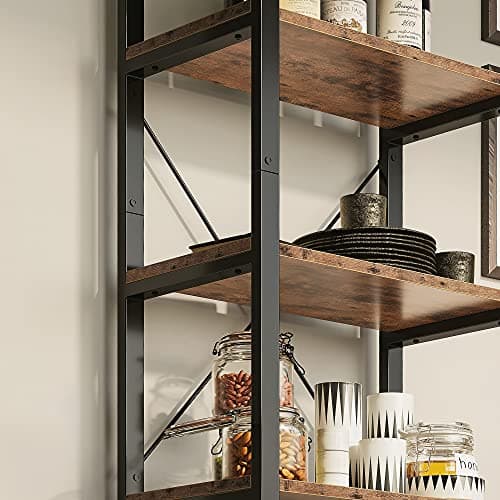 IRONCK 6-Tier Vintage Industrial Bookshelf for Home Office & Living Room
