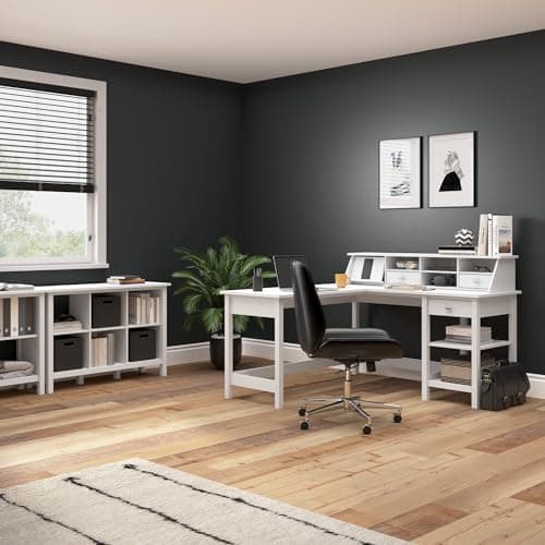 Bush Furniture Broadview 6 Cube Storage Shelving, White Home Office Organizer