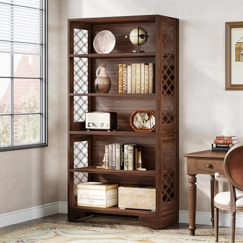 Tribesigns 6-Tier Vintage Tall Bookcase for Home Office Living Room