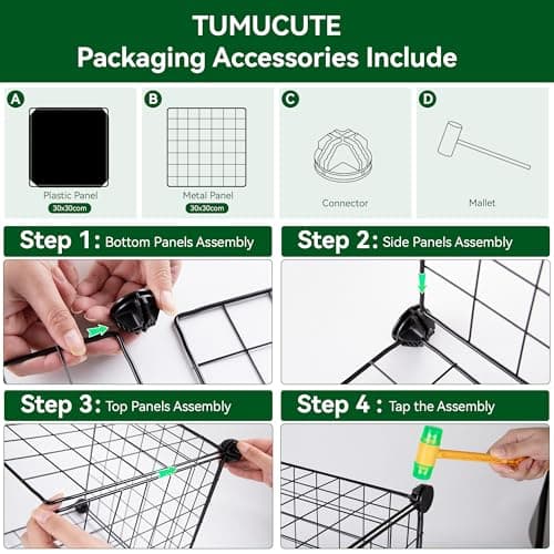 TUMUCUTE Metal Wire Cube Organizer, 12-Cube Storage Shelves for Bedroom, Living Room, Office