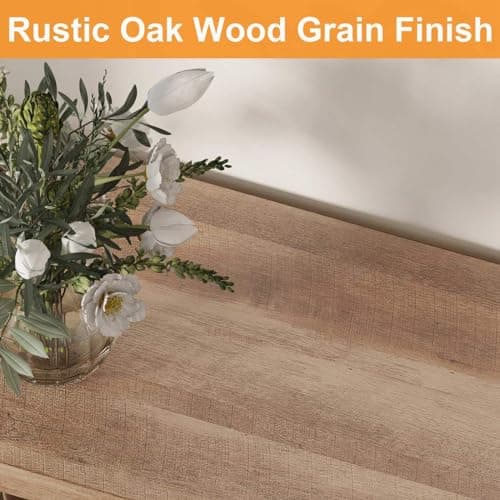FATORRI Rustic Oak Tall Bookshelf with Doors, 67" Industrial Farmhouse Storage Organizer