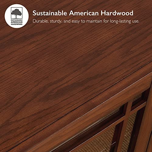 Leick Home 82385 Mission Oak Corner TV Stand with Storage
