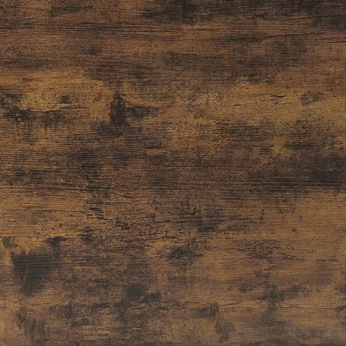 Rolanstar Industrial 6-Tier Bookshelf with Hooks, Rustic Brown for Living Room, Bedroom