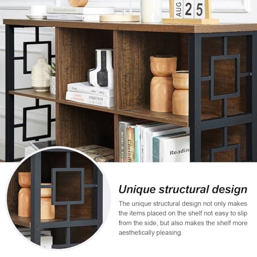 HOMISSUE Rustic 6 Cube Storage Organizer Shelf Brown for Living Room and Office