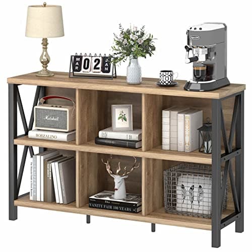 Fatorri Rustic Oak 47 Inch Cube Storage Bookcase with Shelf