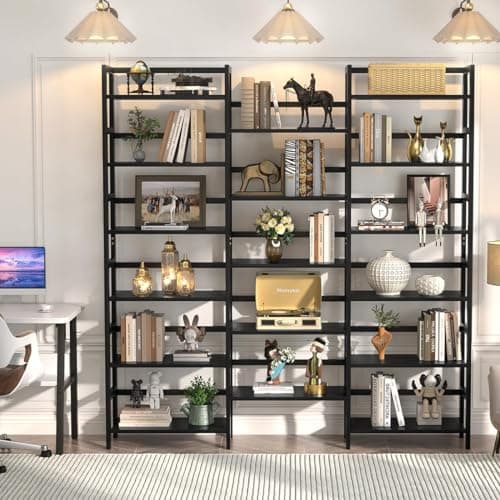 Homykic Black Bamboo 6-Tier 6ft Tall Bookshelf, 17 Open Shelves for Home Office, Bedroom, Living Room