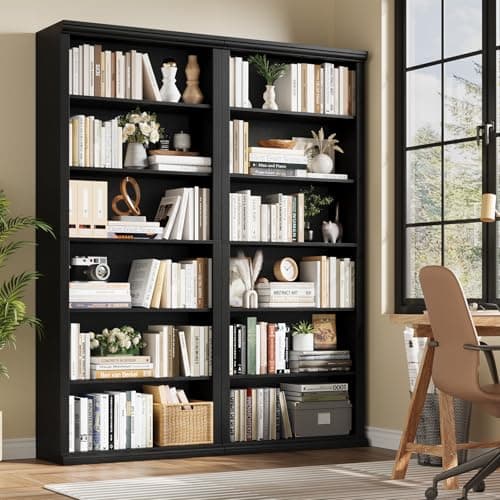 Elegant 28" Tall Bookshelf, 6 Tiers Spacious Storage, Home Office & Living Room Organizer