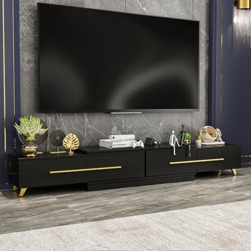 AIEGLE Extendable TV Console - 95"-134" Stretch, Black